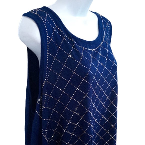 ---  Dark Blue and Sparkly Tank Top 2X - Picture 2 of 4